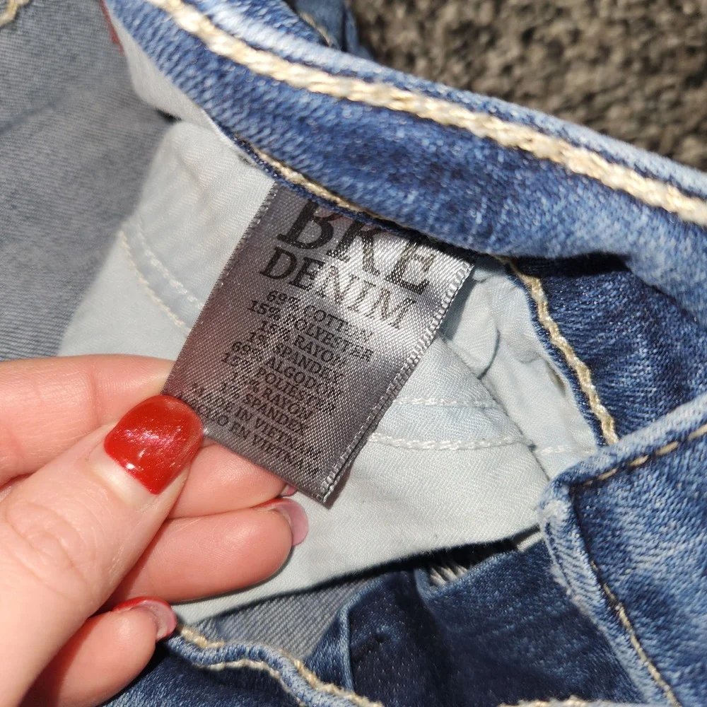 Bke Aiden Boys Jeans Size 26 R, Stretch Darkwash Thick Stitch 30
